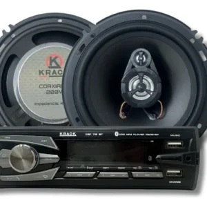 COMBO DE RADIO CON 2 BOCINAS COAXIALES DE 6.5" KRACK AUDIO