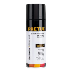 PINTURA EN SPRAY NEGRO MATE, 400 ML. PRETUL