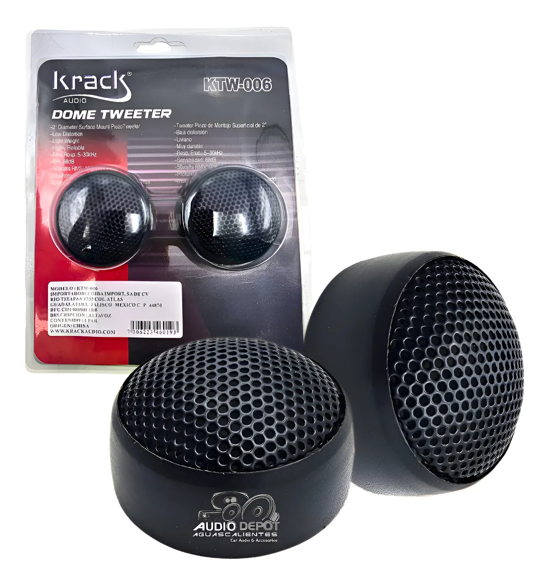 TWEETER PASTILLA DE 50W. RMS KRACK AUDIO (PAR)