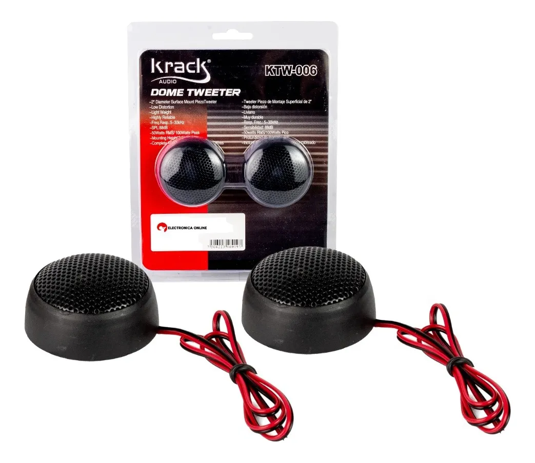 TWEETER PASTILLA DE 50W. RMS KRACK AUDIO (PAR) - Imagen 4