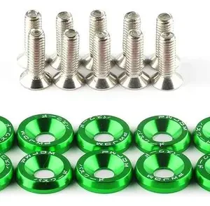 TORNILLO CROMADO C/ROLDANA VERDE UNIVERSALES SET 10 PZS. PASSWORD:JDM