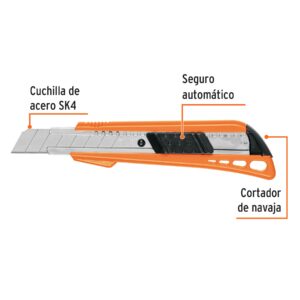 CUCHILLA DE 18MM. REFORZADA DE PLASTICO C/ALMA METALICA, TRUPER