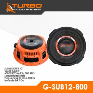 SUBWOOFER SEMI PLANO DE 12" DE 300 RMS TURBO